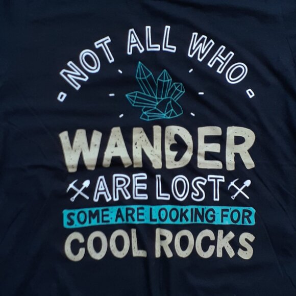 Some Are Looking For Cool Rocks - New Women's Plus 2X Black T-Shirt - Picture 2 of 4